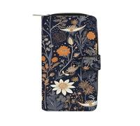 QMKFWT Portefeuille long en cuir décoré d'étoiles pour chéquier classique à deux volets avec fenêtre d'identification pour femme