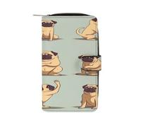 QMKFWT Portefeuille long en cuir pour carnet de chèques classique à deux volets avec fenêtre pour carte d'identité