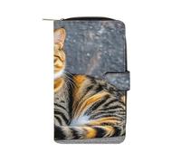 QMKFWT Portefeuille long en cuir pour chéquier classique à deux volets pour femme avec fenêtre d'identification