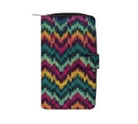 QMKFWT Portefeuille long en cuir tricoté coloré pour chéquier classique à deux volets pour dames avec fenêtre d'identification