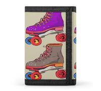 QMKFWT Portefeuille rétro coloré avec porte-cartes de crédit, organiseur de documents de qualité supérieure pour homme et femme