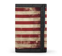 QMKFWT Portefeuille vintage avec motif drapeau américain pour cartes de crédit et documents de qualité supérieure pour homme et femme