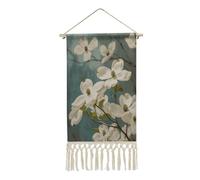 QMKFWT Poster mural à suspendre avec pompon en coton et lin - Décoration murale verticale pour salon, bureau, chambre à coucher