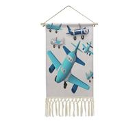 QMKFWT Poster mural à suspendre en coton et lin avec pompon - Décoration murale verticale longue pour salon, bureau, chambre à coucher