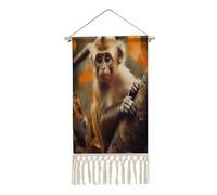 QMKFWT Poster mural à suspendre en coton et lin avec pompon - Décoration murale verticale pour salon, bureau, chambre à coucher