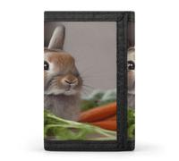 QMKFWT Rabbit Is Eating Vegetables Portefeuille décontracté pour cartes de crédit Organiseur de documents pour homme et femme