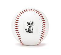 QMKFWT Raccoon Painting Baseball Standard Practice Baseball Flat Surélevée Options Official League Baseball pour jeu de ligue Lancer frapper Batting Fielding Cadeaux