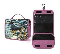 QMKFWT Rocks And Pebbles Trousse de toilette étanche avec crochet de suspension pour femme