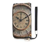 QMKFWT Rusty Steampunk Horloge Portefeuille grande capacité Portefeuille en cuir PU Longue fermeture éclair Portefeuille Unisexe Blanc 20 x 10,5 cm, blanc, 20x10.5cm, Portefeuille