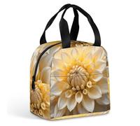 QMKFWT Sac à déjeuner Dahlia blanc durable isotherme grande boîte à déjeuner portable étanche réutilisable pour le travail, les voyages, le pique-nique