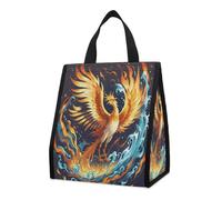 QMKFWT Sac à déjeuner isotherme Phoenix Fire And Water pliable et réutilisable pour homme et femme