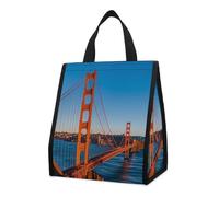 QMKFWT San Francisco Bay Bridge Sac à déjeuner isotherme pliable et réutilisable pour homme et femme