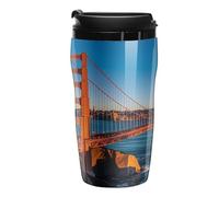 QMKFWT San Francisco Bay Bridge Tasse à café réutilisable isotherme étanche avec couvercle à double paroi anti-déversement pour café glacé/chaud, cadeau pour les mères et les pères