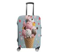 QMKFWT Sweet Ice Cream - Housse de protection lavable anti-rayures et anti-poussière pour bagages à roulettes de 48,3 à 81,3 cm, blanc, L