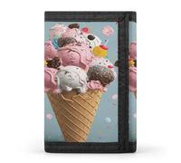 QMKFWT Sweet Ice Cream Portefeuille décontracté pour cartes de crédit Organiseur de documents pour homme et femme