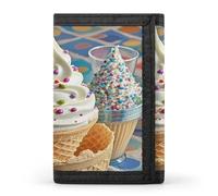 QMKFWT Sweet Ice Cream Portefeuille décontracté pour cartes de crédit Organiseur de documents pour homme et femme