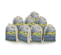 QMKFWT Texas Bluebonnets - Petites pochettes de rangement réutilisables en toile de jute en coton et toile de jute pour bonbons, jouets, bijoux, friandises, cadeaux de fête d'anniversaire