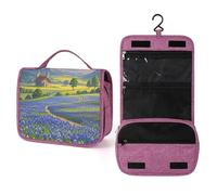QMKFWT Texas Bluebonnets Trousse de toilette étanche avec crochet de suspension pour femme