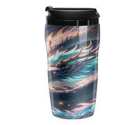 QMKFWT The Dragon Is Soaring Tasse à café réutilisable isotherme étanche avec couvercle à double paroi anti-déversement pour café glacé/chaud, cadeau pour les mères et les pères