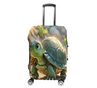 QMKFWT Turtle in The Sun Housse de bagage de voyage lavable anti-rayures anti-poussière Housse de protection pour bagages à roulettes Convient aux bagages de 48,3 à 81,3 cm, blanc, S