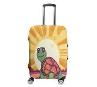 QMKFWT Turtle in The Sun Housse de bagage de voyage lavable anti-rayures anti-poussière Housse de protection pour bagages à roulettes Convient aux bagages de 48,3 à 81,3 cm, blanc, S