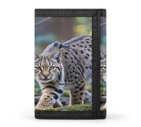 QMKFWT Wild Bobcat Portefeuille décontracté avec porte-cartes de crédit pour homme et femme