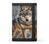 QMKFWT Wolf Portefeuille décontracté pour cartes de crédit Organiseur de documents pour homme et femme