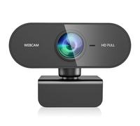 QMKKX Webcam pour PC 1080p - Webcam USB en streaming avec microphone pour Mac, ordinateur portable, ordinateur, caméra PC Plug and Play pour conférence, réunion, zoom, Skype, Windows, Linux et macOS