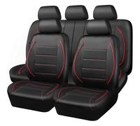 QmlGuo Housses de SièGes Et D'Appuie-TêTe pour Citroen C1 Ⅱ(5-Door) 2014 2015 2016 2017 2018-2022, en Similicuir Respirant, Compatibles avec Les Airbags Et Lavables,Red