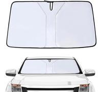 QmlGuo Pare-Soleil Pare-Brise pour Jeep Commander Ⅱ (XK) 2021 2022 2023 2024+, Portable Pliable Pare-Soleil De Pare-Brise Avant, UV Isolation Garder Le Véhicule au Frais,- Silver