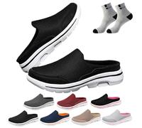 QMLGUO Sandales Orthopédiques Confortables Et Respirantes, Mules à Enfiler Pour Hommes, Demi-baskets, Maille Respirante, Demi-baskets à Enfiler (Noir,38)