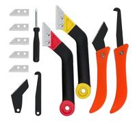 QMLING Lot de 4 Grattoirs à Joints Carrelage, Outil de Retrait des Joints Coudé avec 7 Lames de Rechange, Scie Manuelle pour Enlever les Joints de Carrelage, Grattoir pour Nettoyage des Joints de Sall