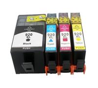 QMLQRGKF Cartouches d'encre 920 XL compatibles, 4 Paquets, Compatible avec imprimantes sans Fil Officejet 6000 6500 6500A 7000 7500 7500A, avec Puce