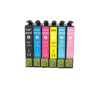 QMLQRGKF Cartouches d'encre compatibles Compatible avec T0481, T0482, T0483, T0484, T0485, T0486, à Utiliser avec Les imprimantes R200, R220, R300, R300M, R320, R340, RX500, RX600, RX620, RX640.