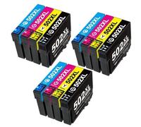 QMLQRGKF Cartouches d'encre T502xl compatibles avec Les imprimantes Expression Home XP-5105 XP-5100 Workforce WF-2860 WF-2865(3SET 12PACK)