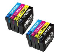 QMLQRGKF Cartouches d'encre T502xl compatibles avec Les imprimantes Expression Home XP-5105 XP-5100 Workforce WF-2860 WF-2865(2SET 8PACK)