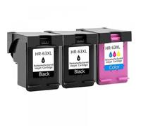 QMLQRGKF Remplacement de 63 XL Deskjet 1110 1111 1112 2130 2131 2132 2133 2134 4510 IMPRIMANTE CARTRIDE Ink REMANSAGUSÉ 63XL(2Black 1Color)