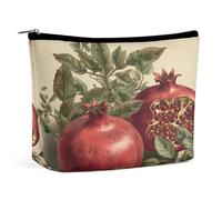 QMNBTES Grande trousse de maquillage de voyage motif baies de grenade pour femme - Étanche - Pour sac à main - Organiseur de maquillage portable - Jolie pochette à fermeture éclair - Trousse de