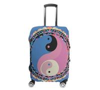 QMNBTES Housse de bagage à main à motif Yin Yang pour bagages, approuvée par la TSA, housse de protection élastique anti-rayures, lavable pour valise de 48,3 à 76,2 cm - L