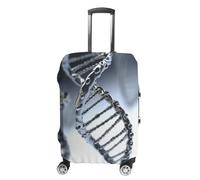 QMNBTES Housse de bagage à main avec chaîne ADN, housse de protection pour bagages approuvée par la TSA, protection élastique anti-rayures, lavable pour valise de 48,3 à 76,2 cm, blanc, S, Moderne
