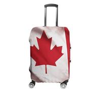 QMNBTES Housse de bagage à main avec drapeau canadien pour bagages, approuvée par la TSA - Housse de protection élastique anti-rayures et lavable - Convient aux valises de 48,3 à 76,2 cm, blanc, L