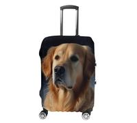 QMNBTES Housse de bagage à main Golden Retriever pour bagages, approuvée par la TSA, protection élastique, anti-rayures et lavable, convient aux valises de 48 à 76,2 cm - S
