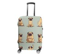 QMNBTES Housse de bagage à main pour bagage de yoga, carlin, housse de protection élastique anti-rayures, lavable pour valises de 48,3 à 76,2 cm, blanc, S, Moderne