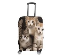 QMNBTES Housse de bagage à main pour chatons, famille, chats, valises pour bagages, approuvées par la TSA - Housse de protection élastique anti-rayures et lavable - Convient aux valises de 48 à 76,2