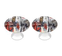 QMNBTES London Lot de 2 boutons de placard vintage en acier inoxydable pour commode, tiroir, salle de bain, porte de placard