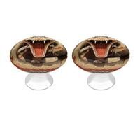 QMNBTES Lot de 2 boutons d'armoire vintage en acier inoxydable avec ouverture ouverte en forme de serpent pour commode, tiroir, porte de placard de salle de bain, porte à deux volets