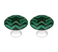 QMNBTES Lot de 2 boutons d'armoire vintage en acier inoxydable avec vert émeraude pour commode, tiroir, porte de placard de salle de bain, porte pliante