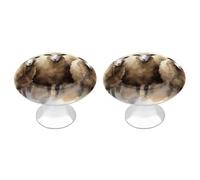 QMNBTES Lot de 2 boutons d'armoire vintage en acier inoxydable motif moutons aquarelle pour commode, tiroir de salle de bain, porte de placard, porte à deux volets