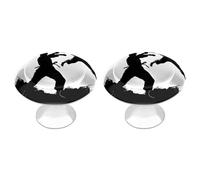 QMNBTES Lot de 2 boutons de placard vintage en acier inoxydable pour commode, tiroir, salle de bain, porte de placard, porte pliante