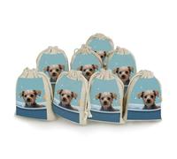 QMNBTES Lot de 8 sacs cadeaux amusants en mousseline avec cordon de serrage en forme de chien dans la baignoire, sacs cadeaux en tissu, sacs cadeaux en tissu, sacs cadeaux avec cordon de serrage